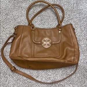 Tory Burch leather, interior lined tote. cardamom